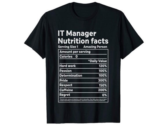 IT Manager Nutrition Career T-shirt Graphics Review