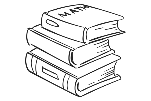 School Books Stack. Encyclopedia Pile. E Review