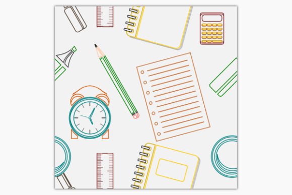 School Equipment Outline Pattern: Essential Graphics for Patterns