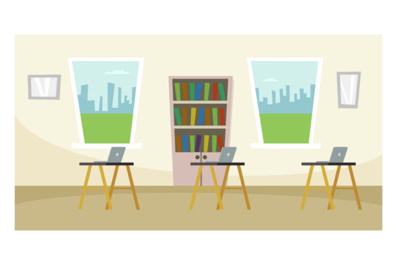 School Interior Graphics: Classroom Cartoon Educa Review