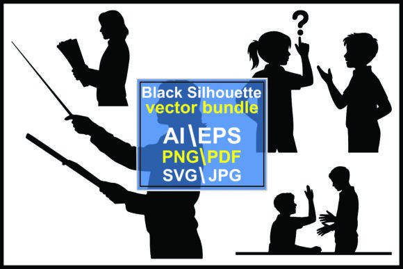 Silhouettes People Educational Settings Graphics Review